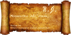 Moseszku Józsua névjegykártya
